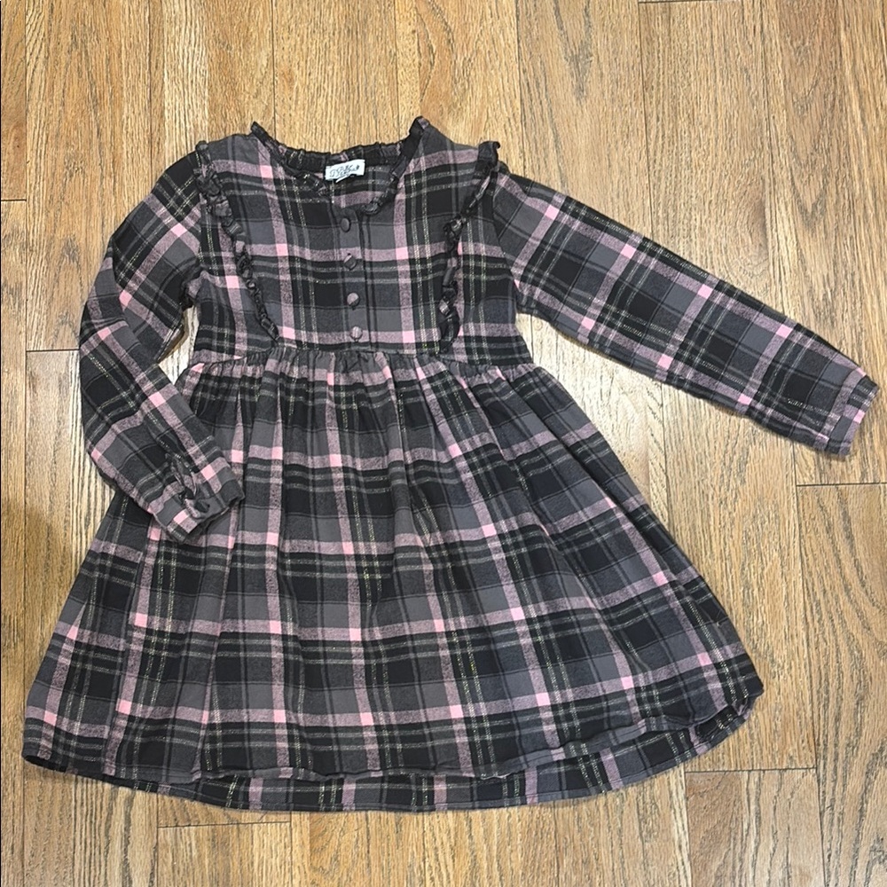 Anna Pink and Gray Checkered Dress